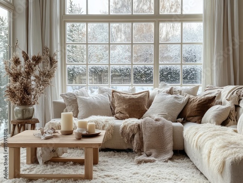 Cozy Winter Living Room Sce...