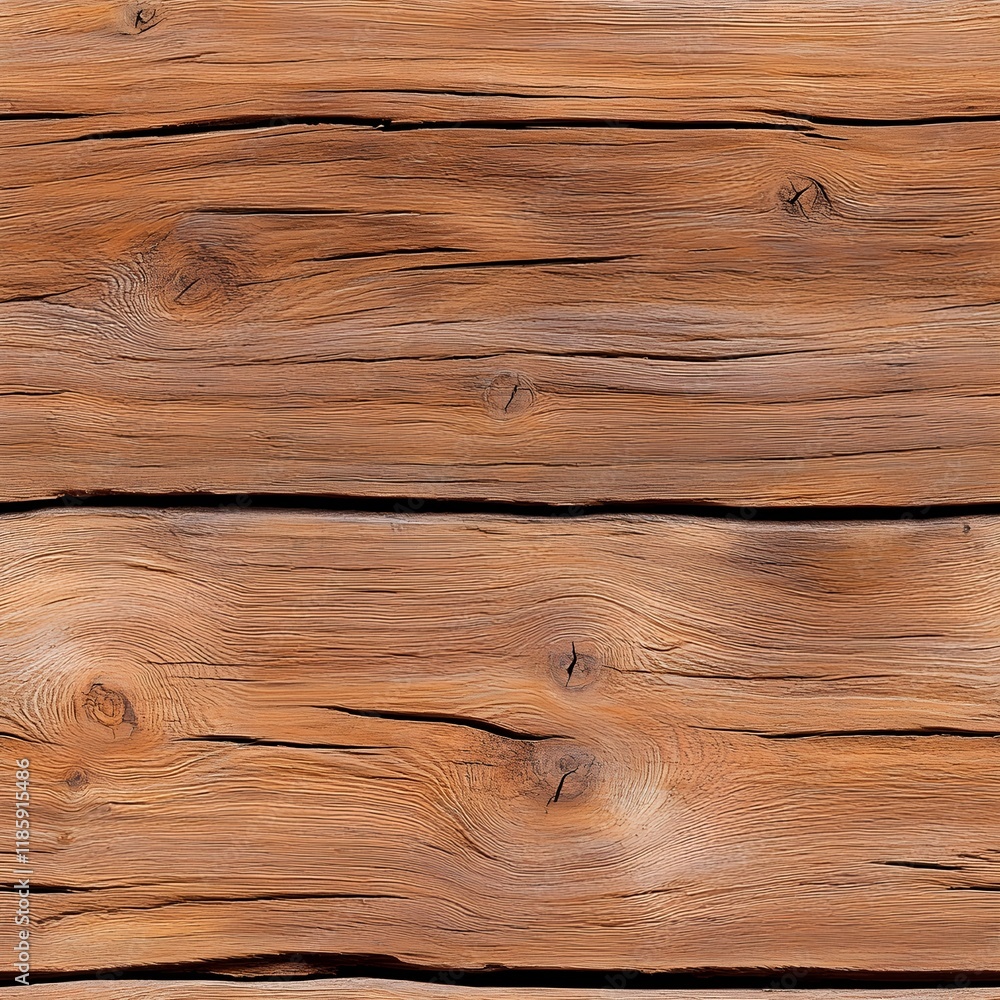 Fototapeta premium This image displays a detailed close-up view of weathered, horizontal wooden beams.