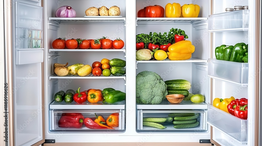 Organized fridge interior highlighting best food safety practices Organized fridge interior highlighting best food safety practices