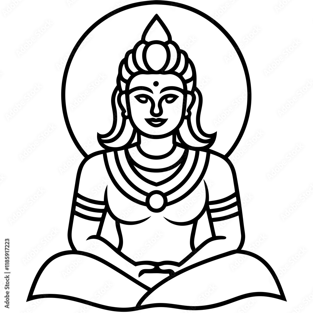Vector illustration of a meditating god Vector illustration of a meditating god