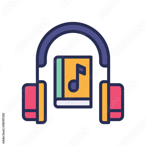 audiobook icon. vector filled color icon for your website, mobile, presentation, and logo design.