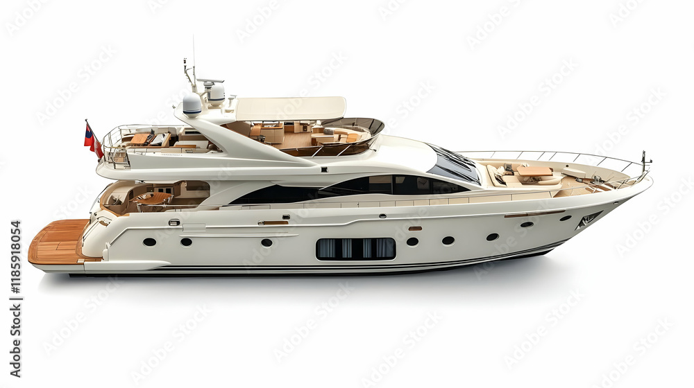 Luxury Yacht Sails Smoothly Across the Ocean Waves Luxury Yacht Sails Smoothly Across the Ocean Waves