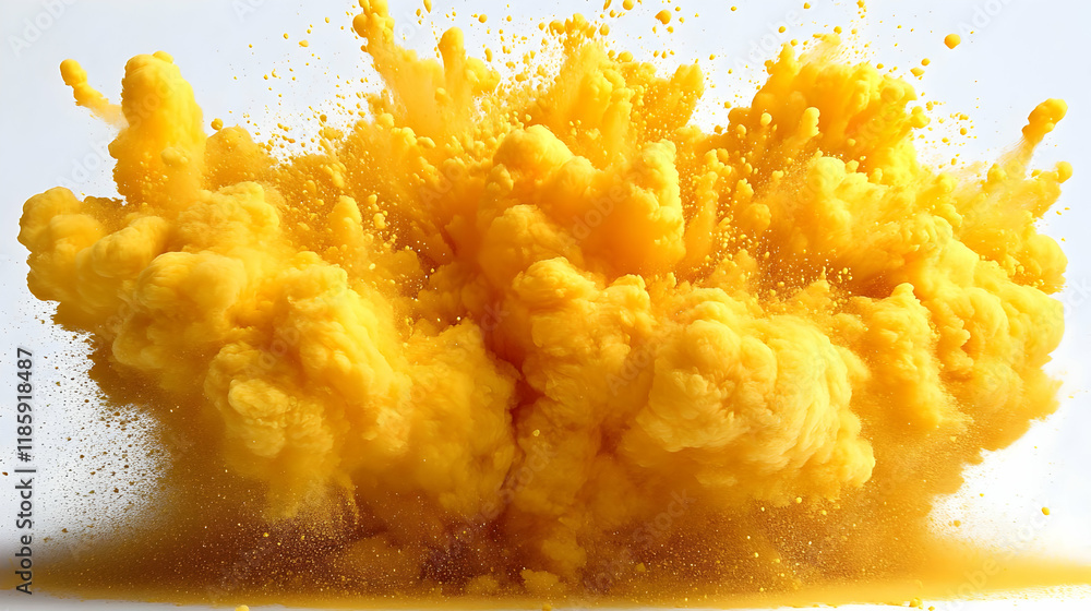 Yellow Ink Explodes and Forms Cloud Dynamically Yellow Ink Explodes and Forms Cloud Dynamically