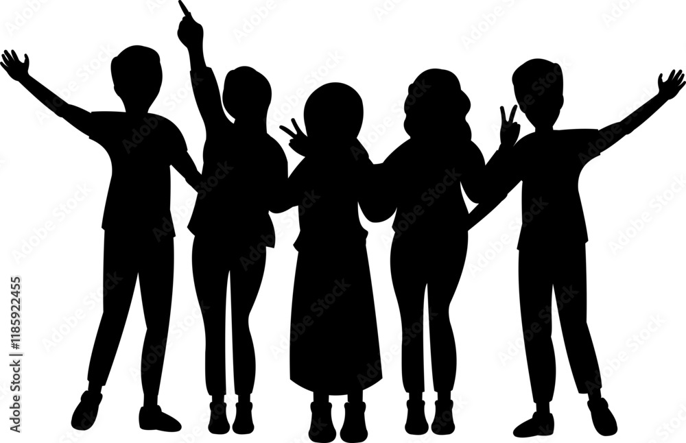 Fototapeta premium International Friendship Day Silhouette