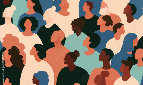 Diverse Group of People Advocating for Human Rights in Unity Illustration