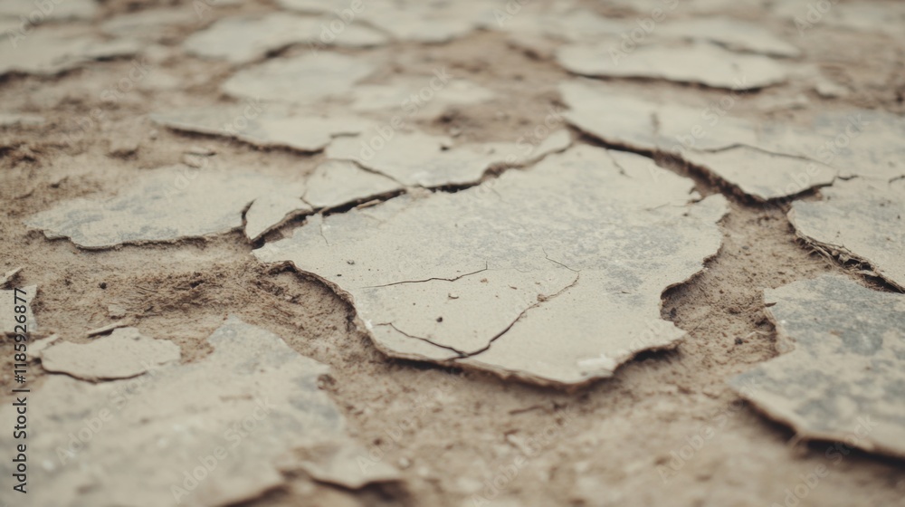 Obraz premium Close-up of cracked, dry earth; arid land texture.