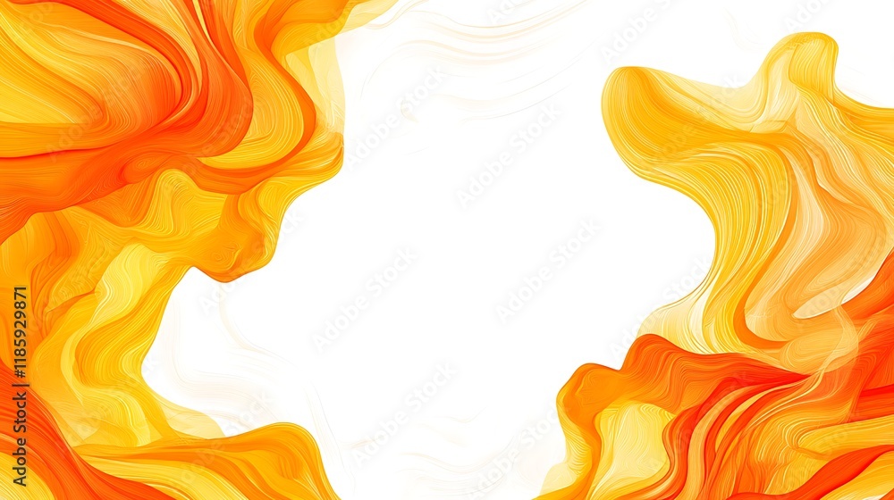 Abstract Orange and Yellow Swirling Design