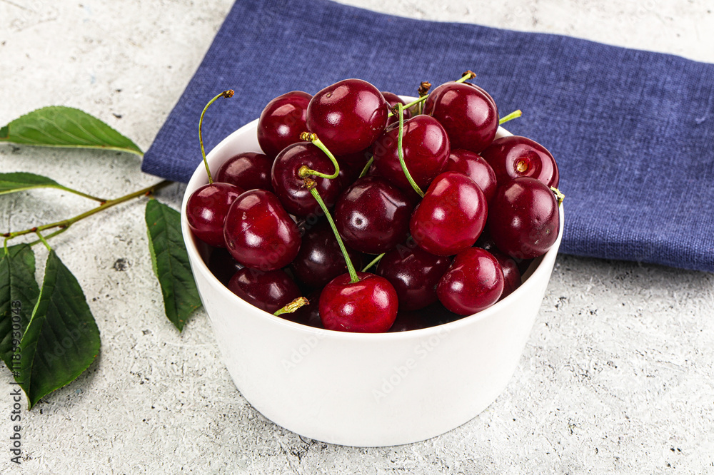 Ripe sweet and juicy cherry