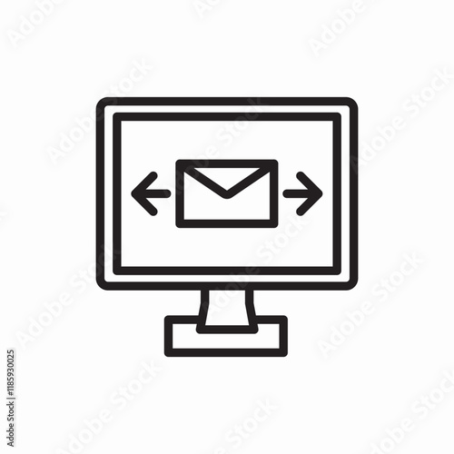 monitor email icon vector sign