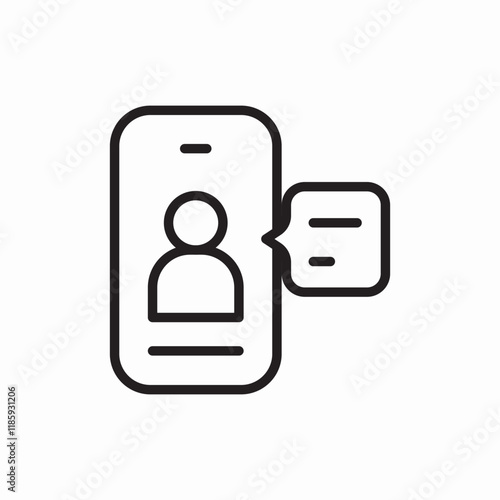 mobile chat message icon vector sign