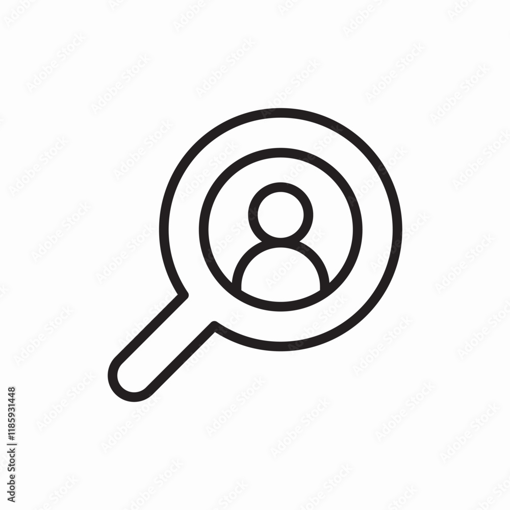 search profile candidate icon vector sign search profile candidate icon vector sign