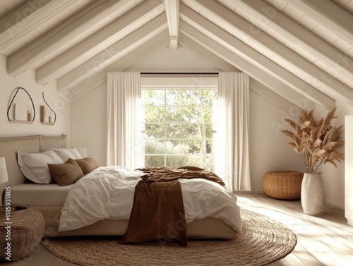 Serene Attic Bedroom With N...