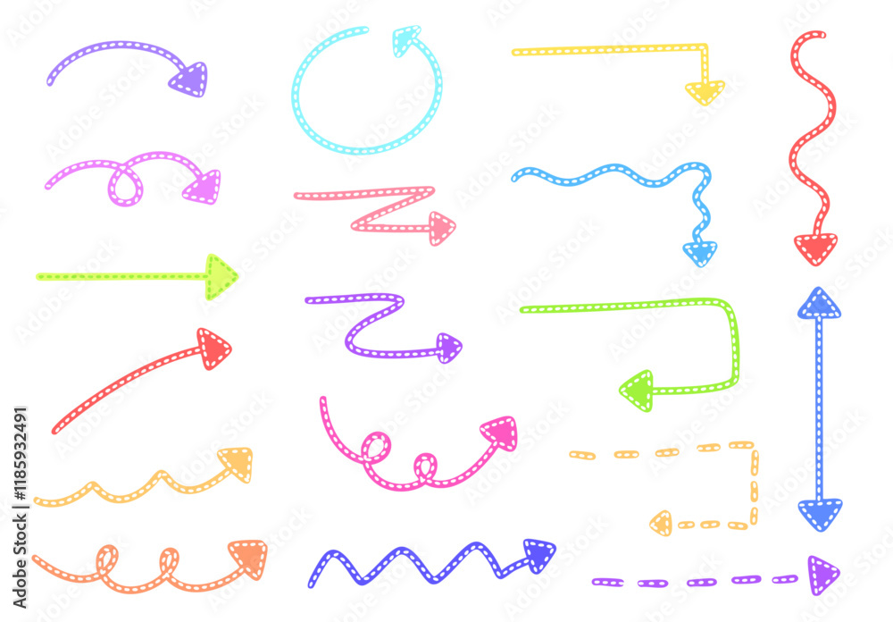 점선 화살표 스티커 아이콘(dot line arrow sticker icon set) 점선 화살표 스티커 아이콘(dot line arrow sticker icon set)