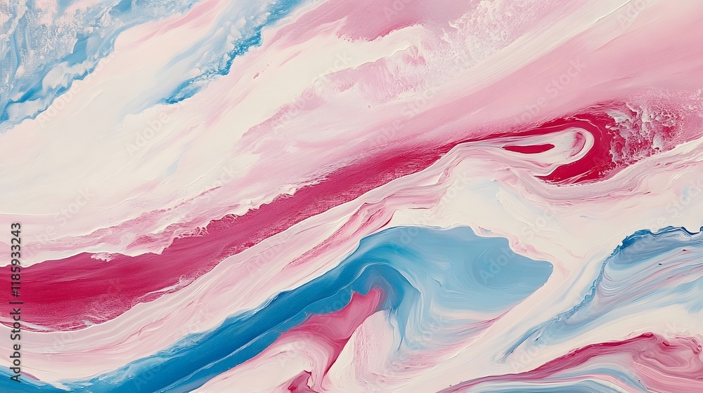 Fototapeta premium Abstract Pink Blue White Acrylic Painting Texture