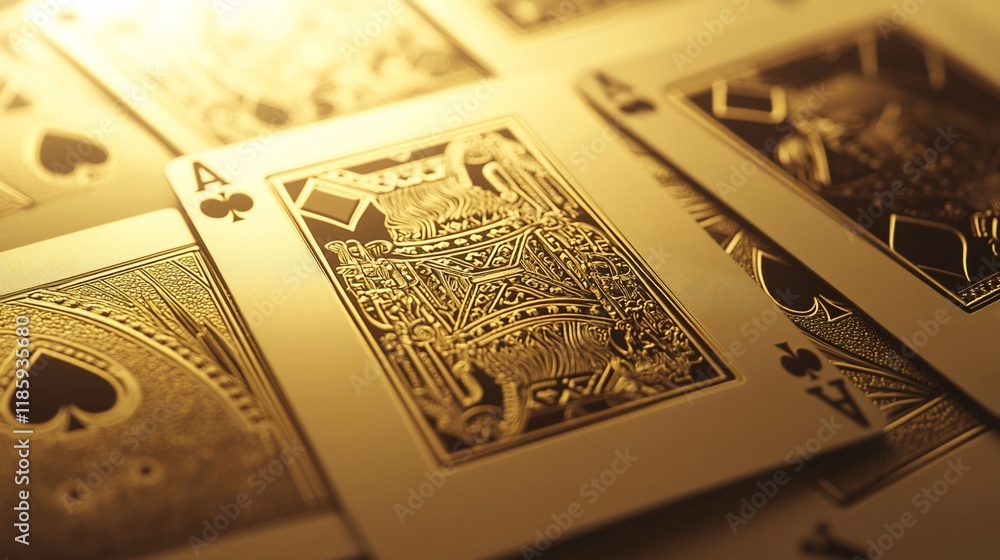 Golden Ace of Spades: Luxury Playing Cards Close-Up Golden Ace of Spades: Luxury Playing Cards Close-Up