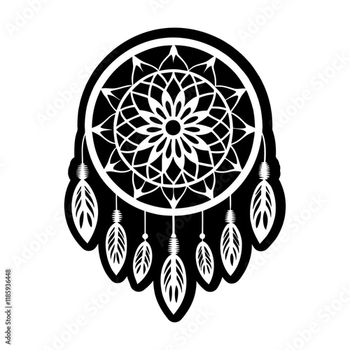 A filled style icon of dream catcher