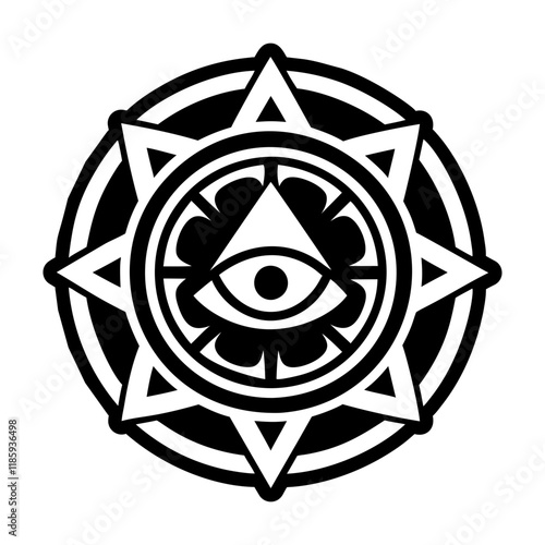 A glyph style icon of esoteric symbol