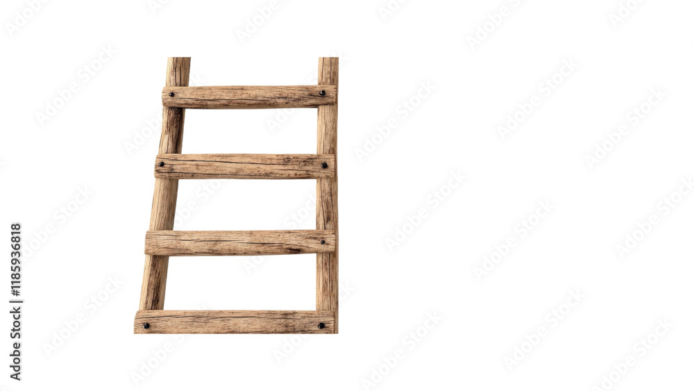 Wooden ladder against a black background. Wooden ladder against a black background.