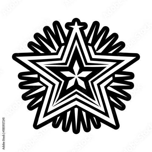 A glyph style icon of pentacle symbol