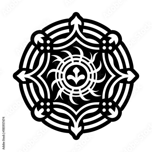 A solid icon of sacred mandala art