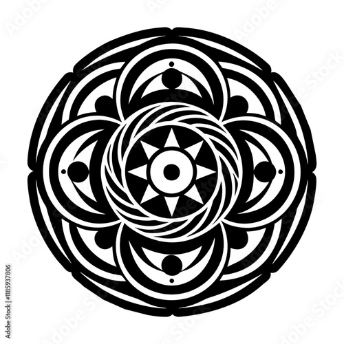 A solid style icon of sigil seal