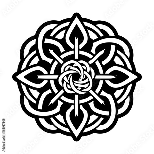 A filled style icon of solar knot symbol