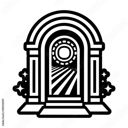 A solid icon of spiritual portal