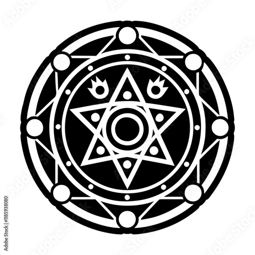 Star sigil icon in glyph style