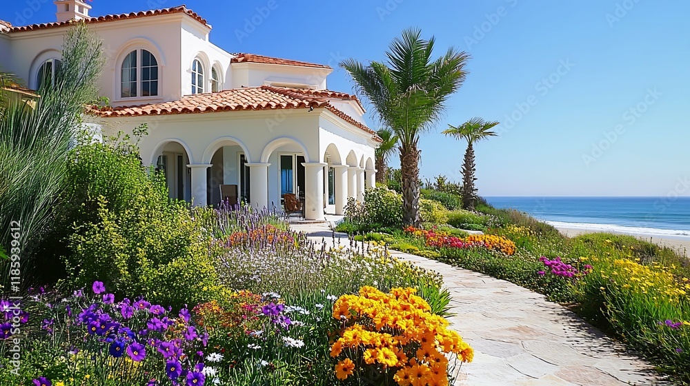 Naklejka premium Mediterranean inspired villa in the exclusive Hampton