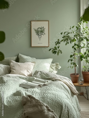 Serene Bedroom Decor Green ...