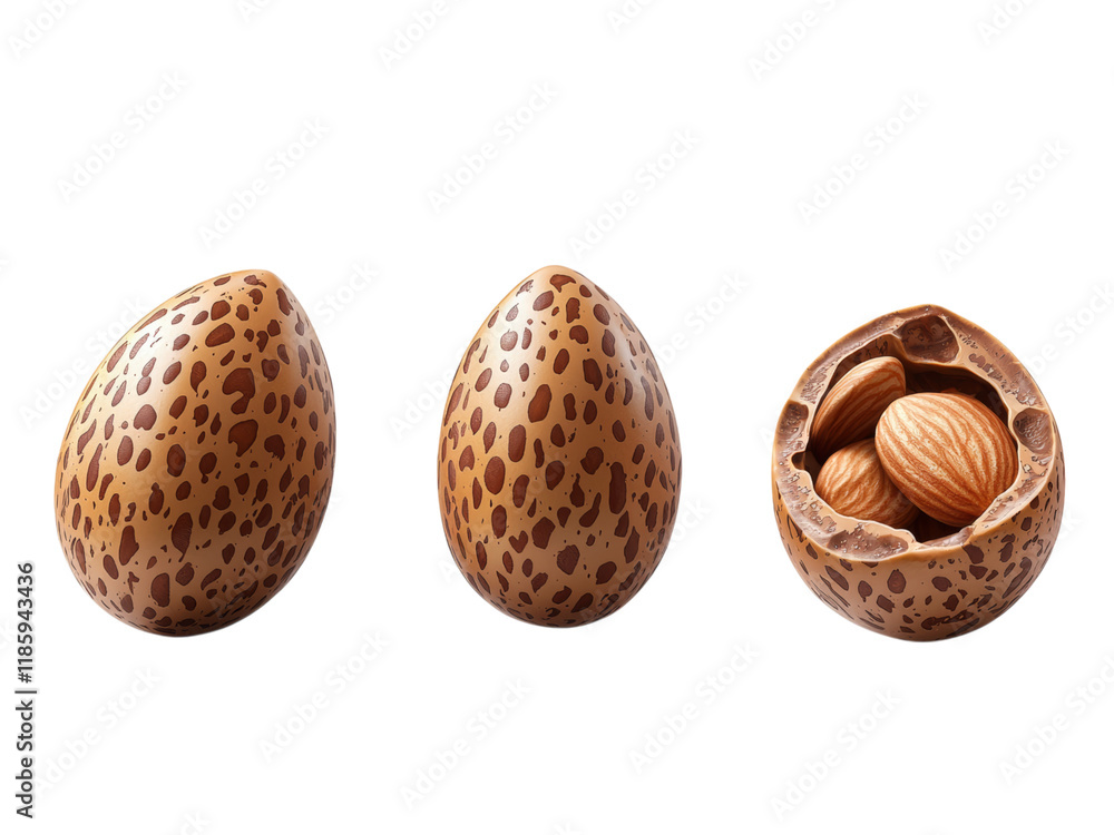Decorative Brown Eggs with Unique Patterns Isolated on transparent background Decorative Brown Eggs with Unique Patterns Isolated on transparent background