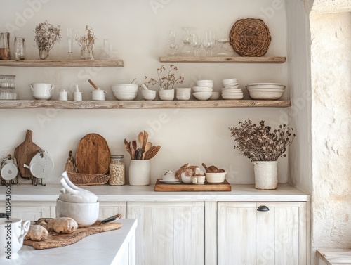 Rustic White Kitchen Decora...