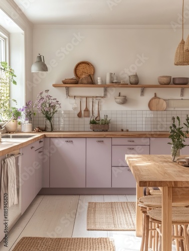 Light Purple Kitchen With W...