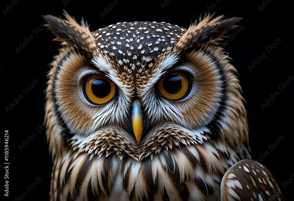 Majestic Owl Portrait Intricate Feathers, Captivating Gaze Majestic Owl Portrait Intricate Feathers, Captivating Gaze