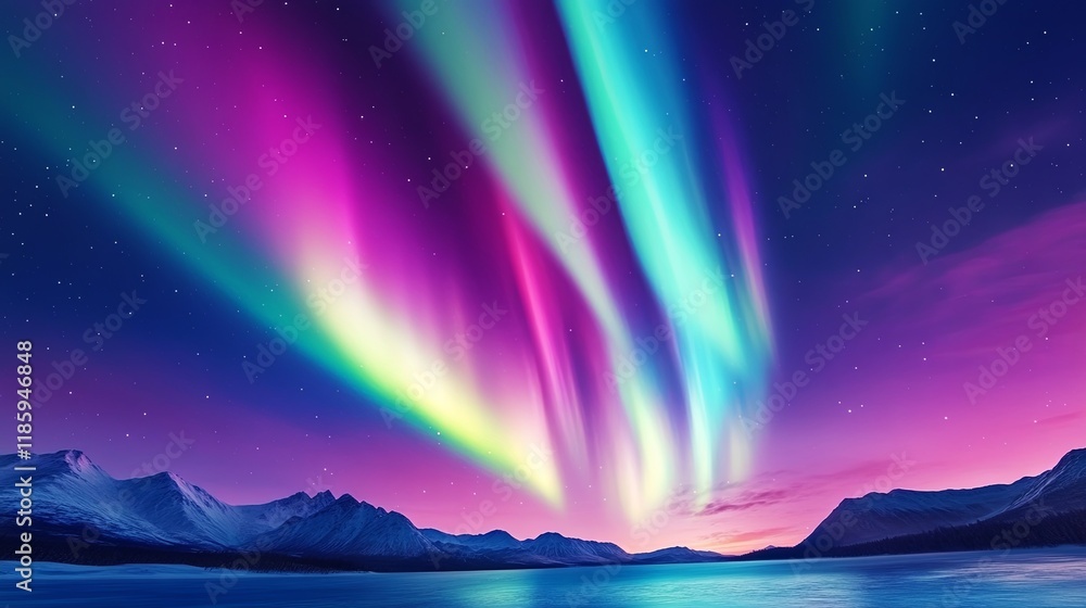 Gentle Pastel Aurora Lights Dancing in the Night Sky Gentle Pastel Aurora Lights Dancing in the Night Sky