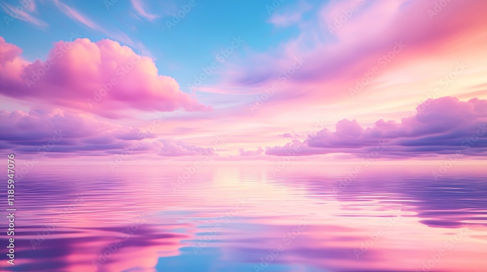 Fototapeta premium Serene Pastel Sky Above Tranquil Waters