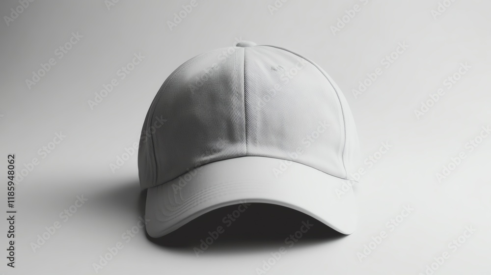 A stylish white cap on a white isolated background. A stylish white cap on a white isolated background.