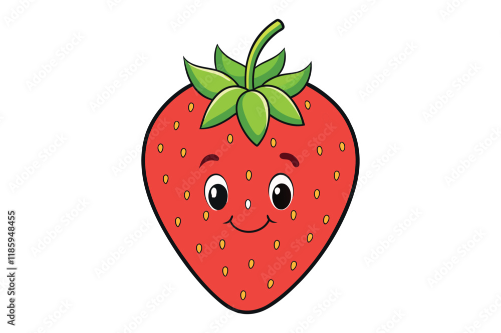 Obraz premium 3d strawberry vector illustration on white background