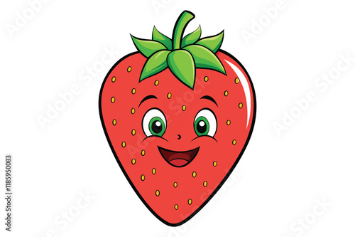 3d strawberry vector illustration on white background