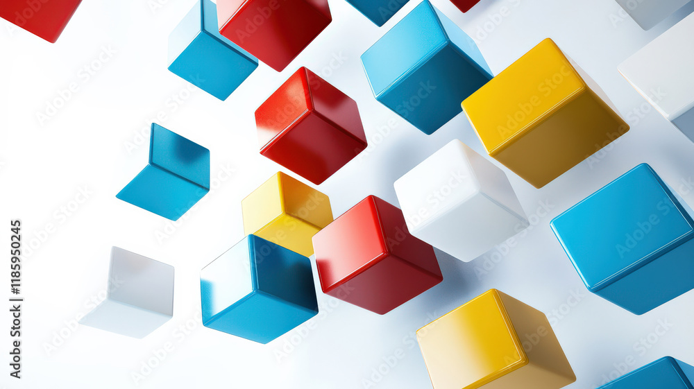A dynamic composition of floating cubes in gradient colors, creating a modern and futuristic aesthetic. The cubes appear to be suspended in mid-air, with smooth lighting and a sense of depth and motio A dynamic composition of floating cubes in gradient colors, creating a modern and futuristic aesthetic. The cubes appear to be suspended in mid-air, with smooth lighting and a sense of depth and motio