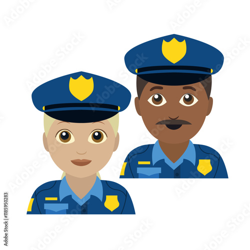 cop police officer emoji vector illustration