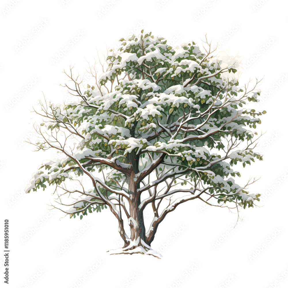 Obraz premium Winter Tree Clipart Vector Illustration