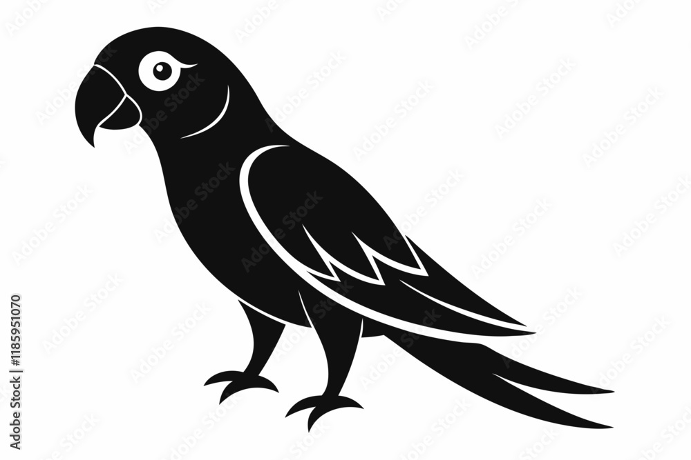 Obraz premium parrot silhouette vector illustration