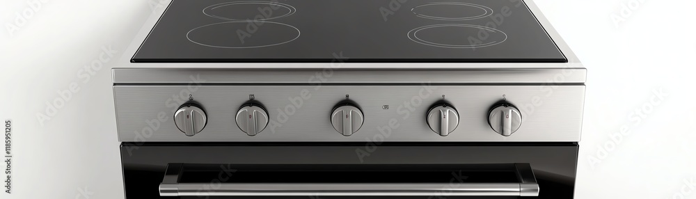 Modern black and silver kitchen stove on white isolated background. Modern black and silver kitchen stove on white isolated background.