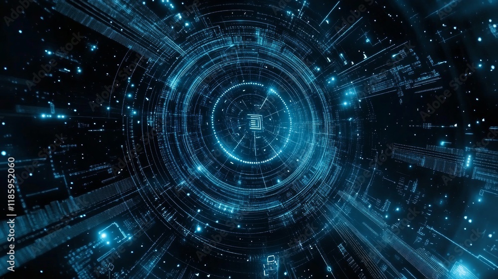 Technological blueprint pattern, detailed circuit architecture, deep space background, bright blue semiconductor paths, central digital core, precise electronic traces, minimalist tech illustration, Technological blueprint pattern, detailed circuit architecture, deep space background, bright blue semiconductor paths, central digital core, precise electronic traces, minimalist tech illustration,