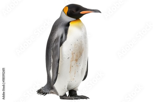 Full Body Portrait of a Penguin Standing, Transparent, Isolated on White Background photo