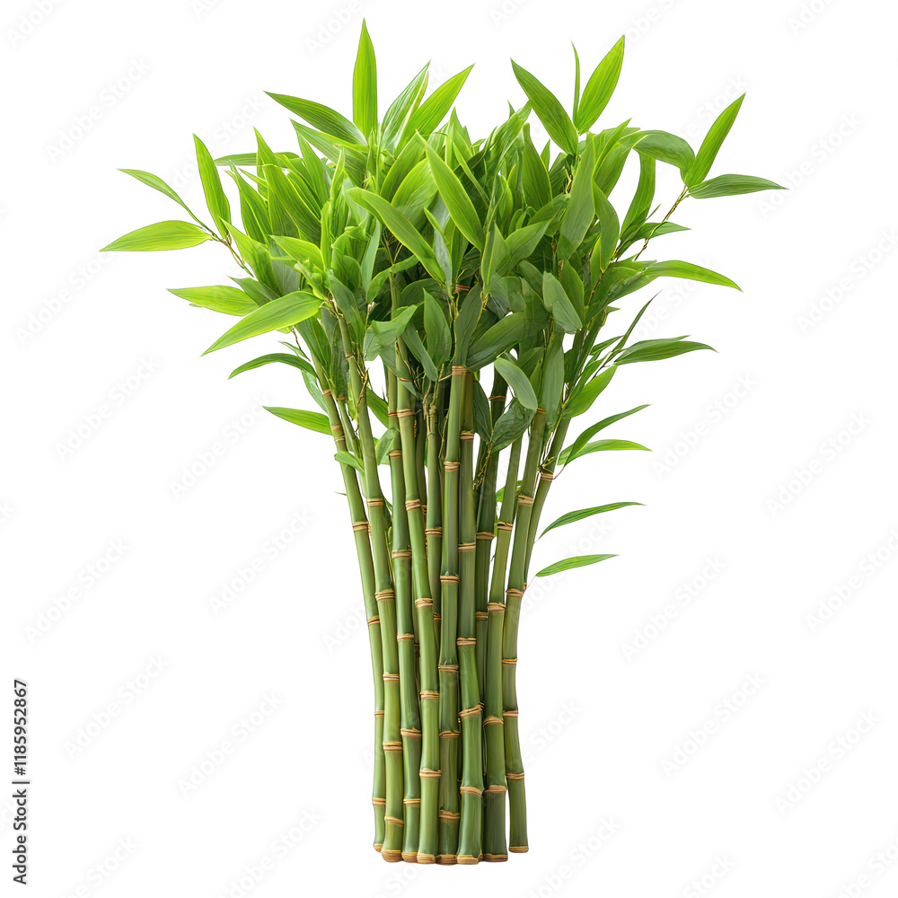 Obraz premium Lush Green Bamboo Plant: A Symbol of Serenity and Growth