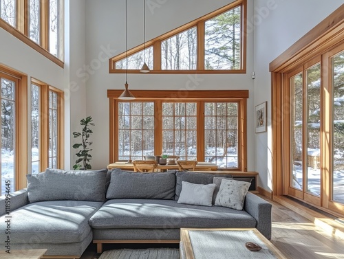 Modern Living Room With Lar...
