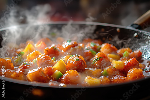 Steaming Sweet and Sour Pork Dish