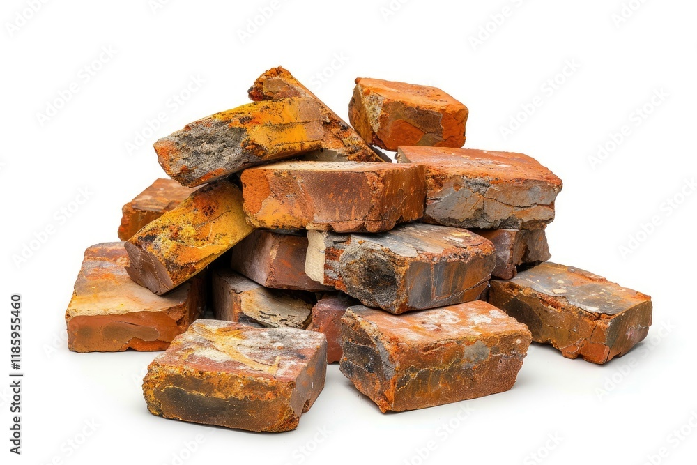 Sharp Image of Big Pile of Bricks Isolated on a White Background Sharp Image of Big Pile of Bricks Isolated on a White Background